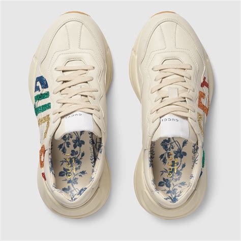 gucci glitter sneakers cheap|gucci rhyton sneakers price.